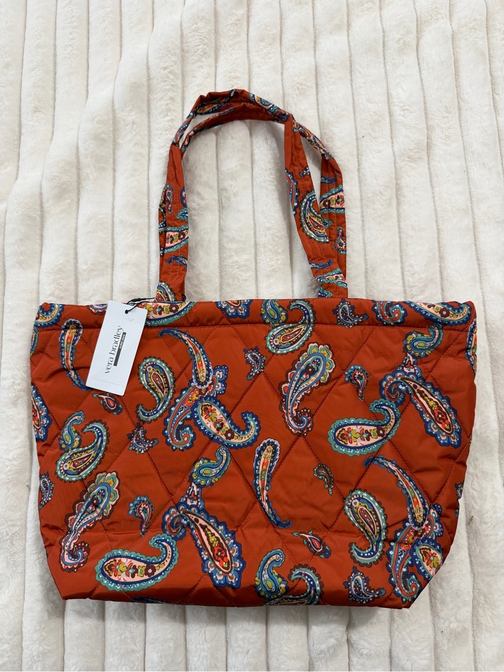 Vera Bradley Burnt Orange Paisley Quilted Tote